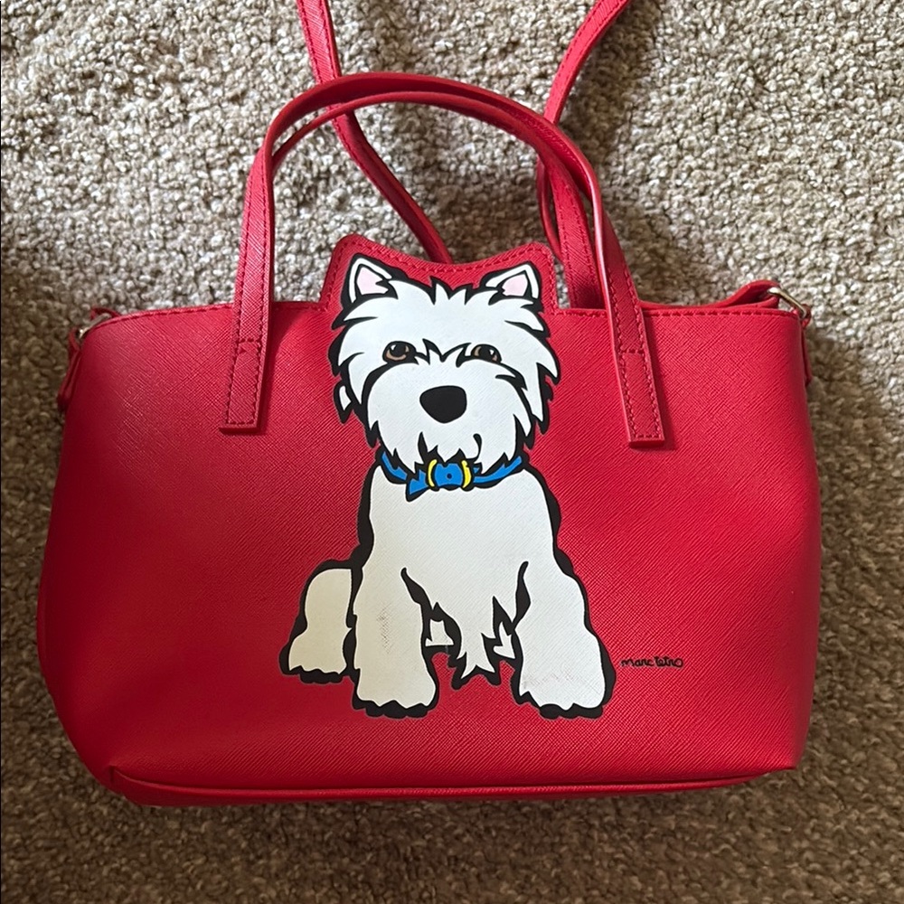 Red Marc Tetro Dog Print Handbag